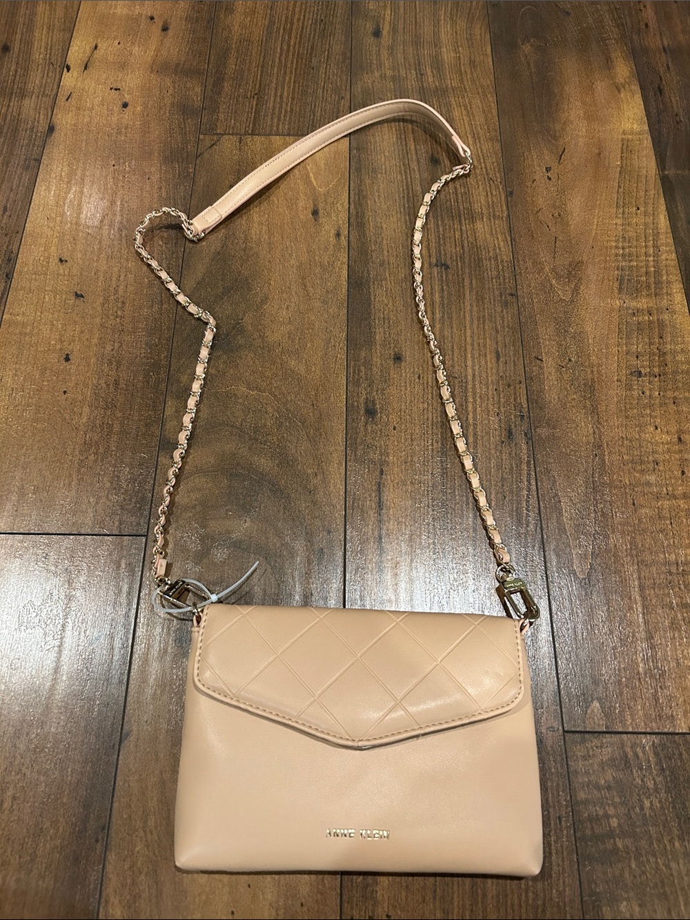 Anne Klein Blush Quilted Flap Crossbody Bag